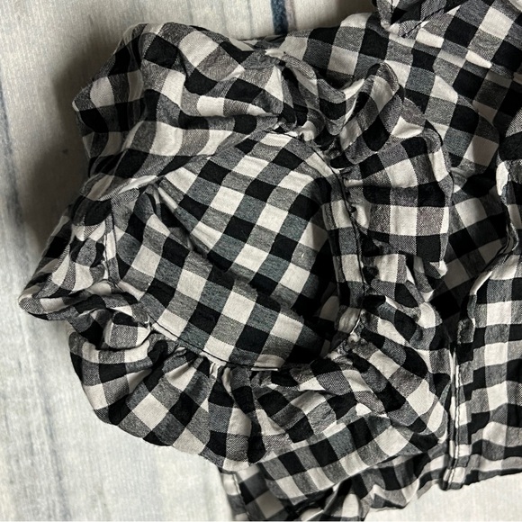 Zara Gingham Ruffled Sleeve Blouse Size S - Picture 5 of 7